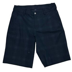 Lululemon Shorts 32 Commission 10" Blue Golf Plaid Stretch‎ ABC Warpstreme